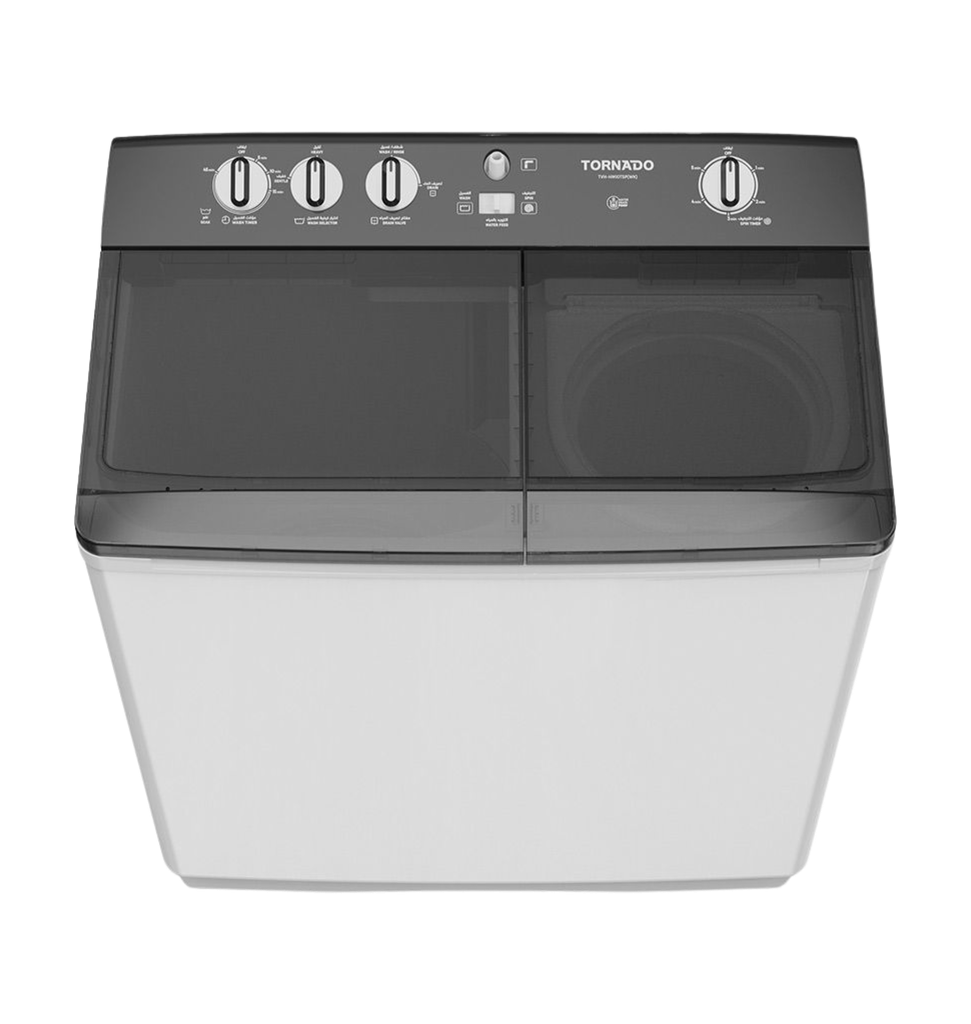 غساله تورنيدو هاف 7ك حوضين جسم معدني ابيض TVH-HM07T(WK)