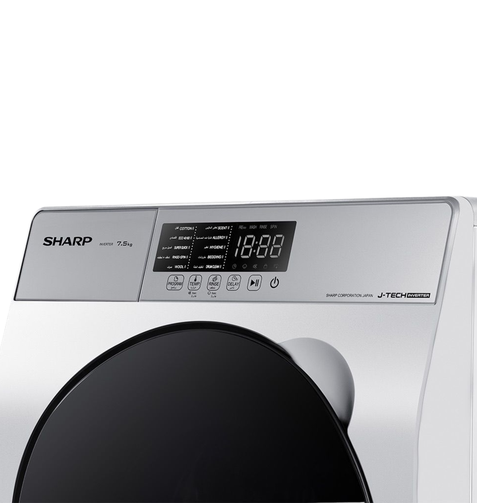 غساله شارب اتوماتيك 7.5 ك 1200 لفه انفرتر رمادي ES-FE752KLE-W