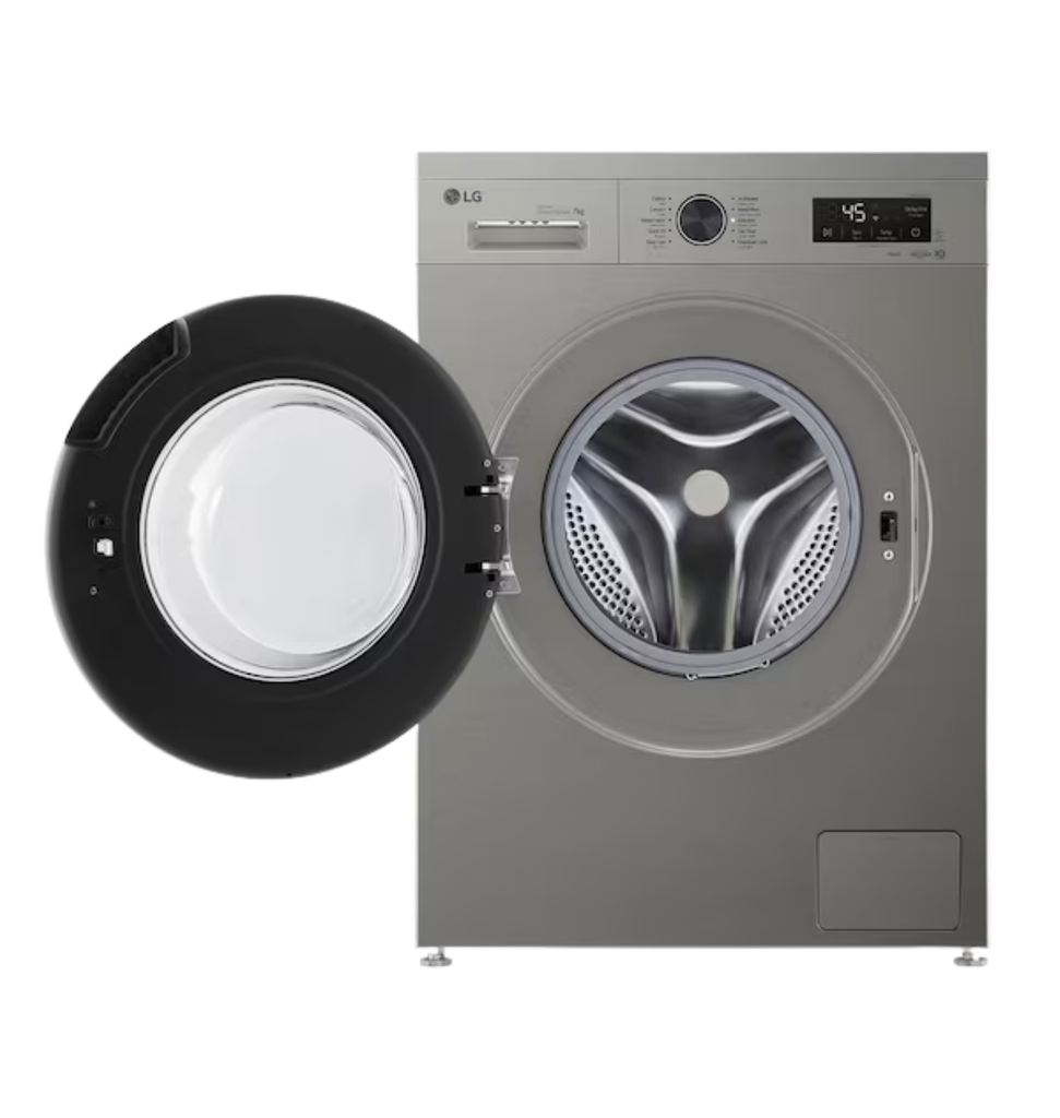 غساله ال جي 7ك اتوماتيك 1400 لفه واي فاي سلفر F4Y2QYG6P