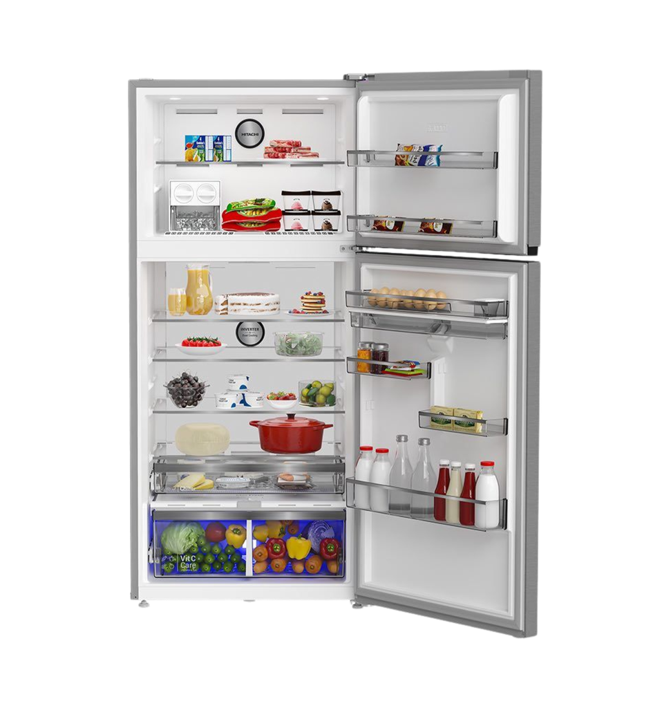 ثلاجه هيتاشي 630 لتر ديجيتال انفرتر بالحنفيه اينوكس R-V650EY2R