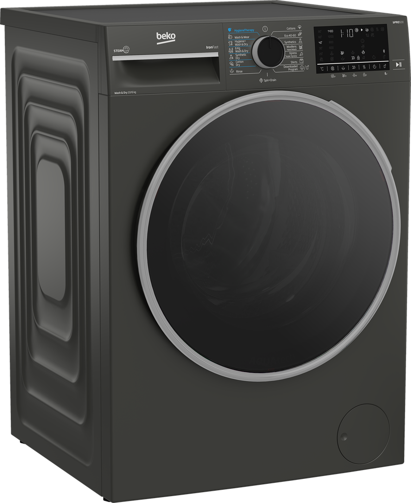 غساله بيكو 10ك 1400لفه بالمجفف 6ك سلفر ديجيتال انفرتر BWD10640MCI