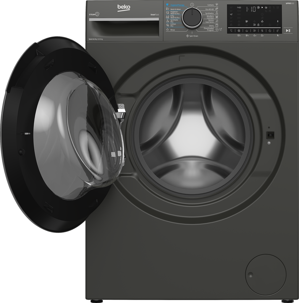 غساله بيكو 10ك 1400لفه بالمجفف 6ك سلفر ديجيتال انفرتر BWD10640MCI