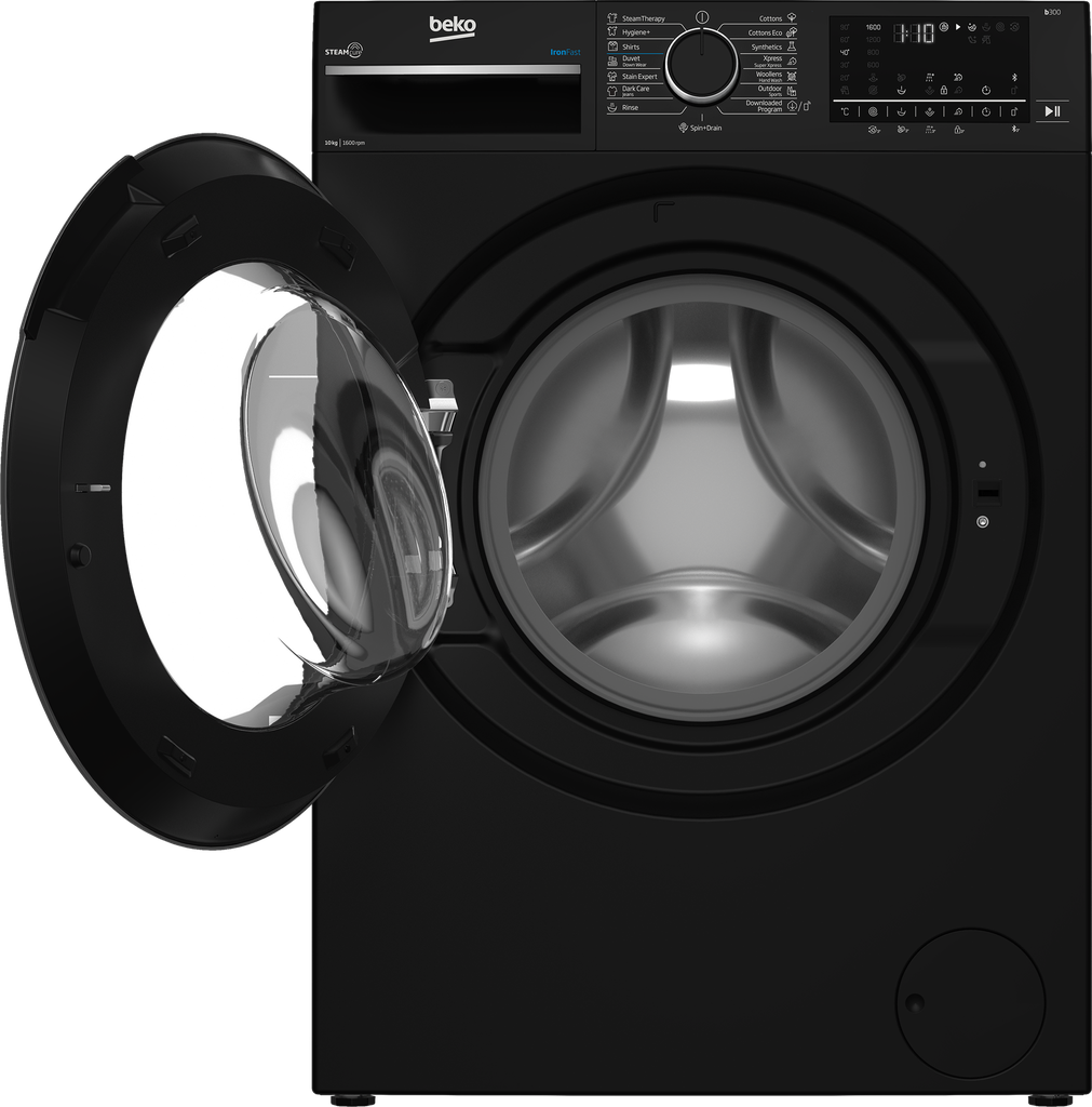 غساله بيكو 10ك 1600 لفه بخار ديجيتال اسود انفرتر بلوتوث B3WFU501040BCI