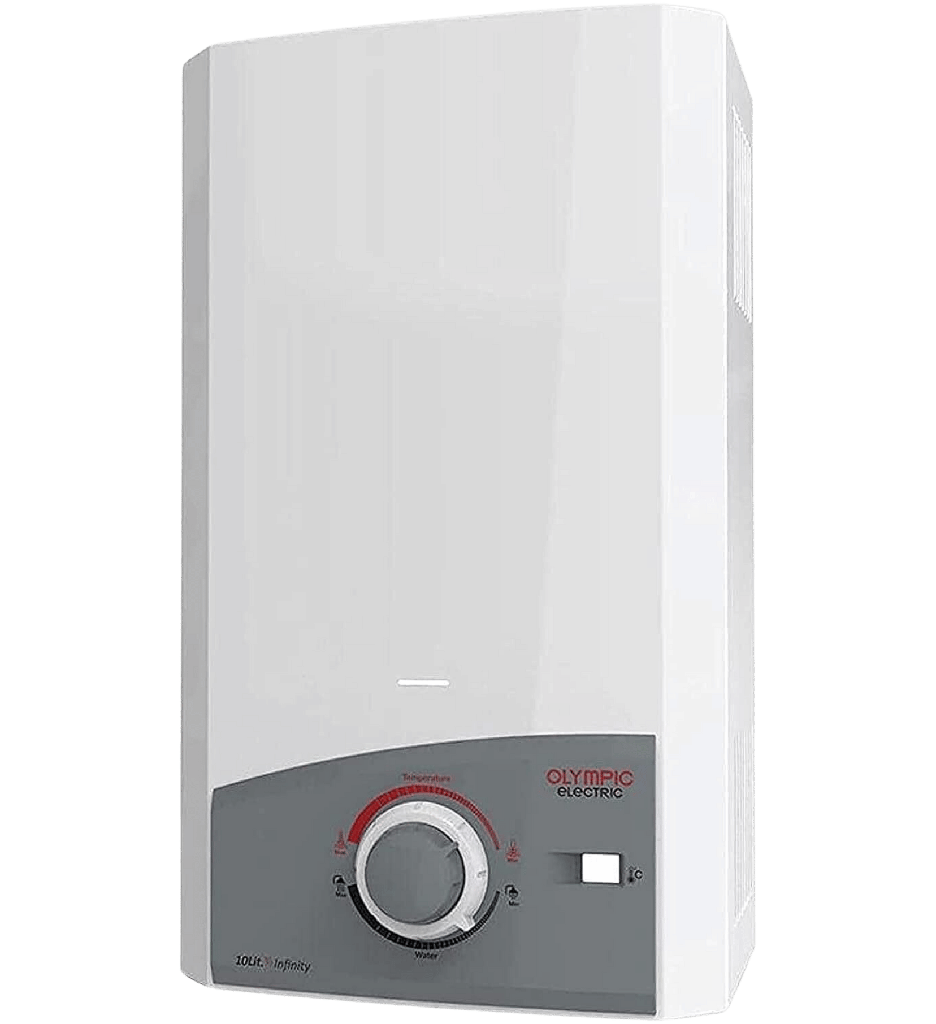 سخان غاز اولمبيك دلتا GC3 ديجيتال 10 لتر مدخنه ابيض - فيكي