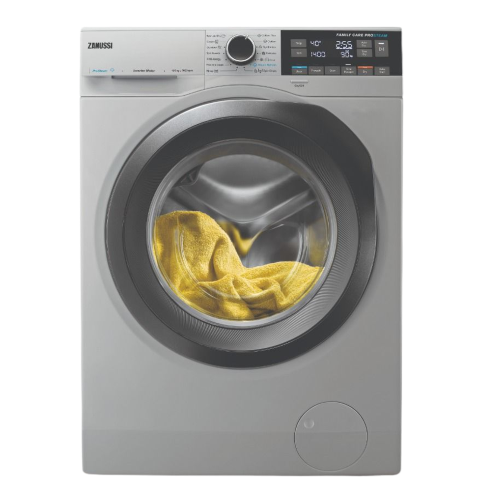 غساله زانوسي اوربي 10ك مجفف (6 ك ) بخار 1600 لفه فضي باب رمادي ZWD11683NS