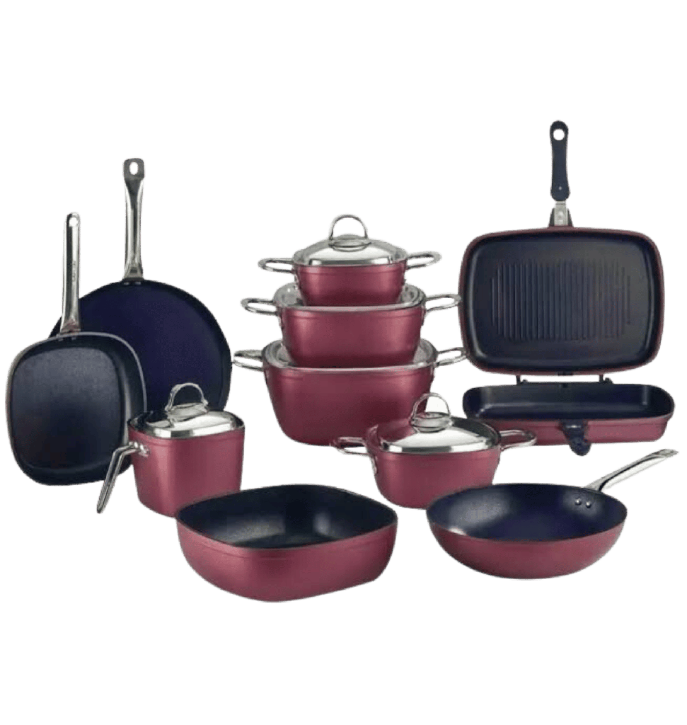 طقم سافلون تيتانيوم 15 ق مربع يد استيل