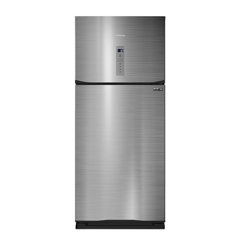ثلاجه تورنيدو 450 لتر 2 باب ديجيتال ستانلس غامق RF-580AT-DST