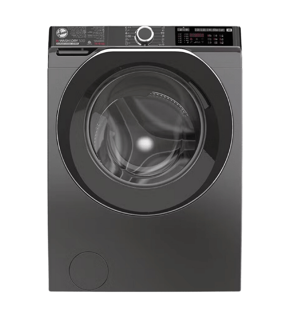 غساله هوفر 14ك مجفف 9ك 1400 لفه سلفر باب اسود WIFI انفرتر بالبخار HDP4149AMBCR-EGY
