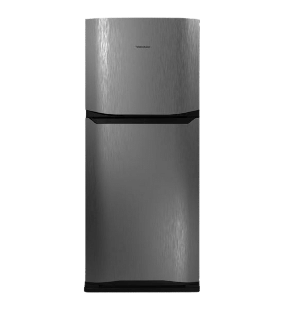 ثلاجه تورنيدو 304 لتر 2 باب بلازما ستانلس غامق RF-33FT-DST