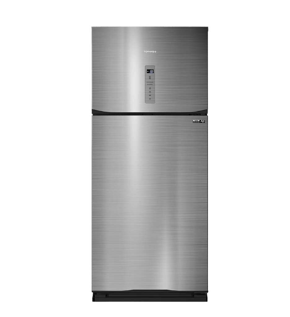 ثلاجه تورنيدو 396 لتر 2 باب ديجيتال ستانلس غامق RF-480AT-DST