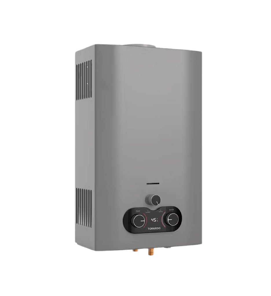 سخان غاز تورنيدو 10 لتر غاز طبيعي ديجيتال سلفر نحاس الجديد GHE-C10BNE-S