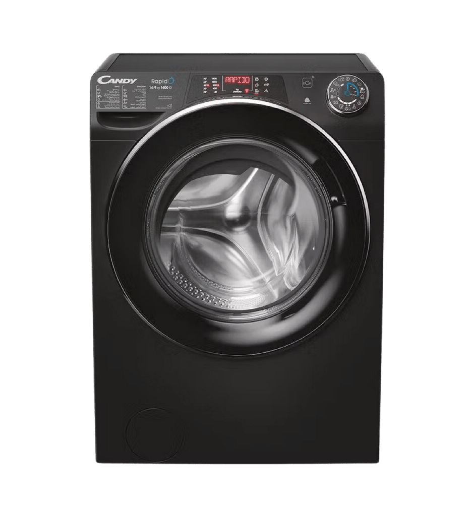 غساله كاندى 14ك + 9ك مجفف 1400لفه اسود باب اسود انفرتر WIFI بالبخار ROW41496DCBT-EGY