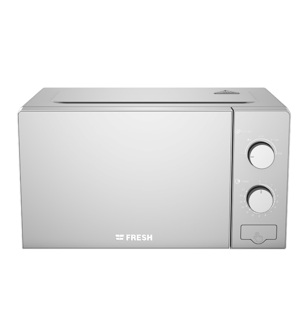 ميكروويف فريش 20 لتر سولو ميكانيكل سلفر مرايا FMW-20MC-SM