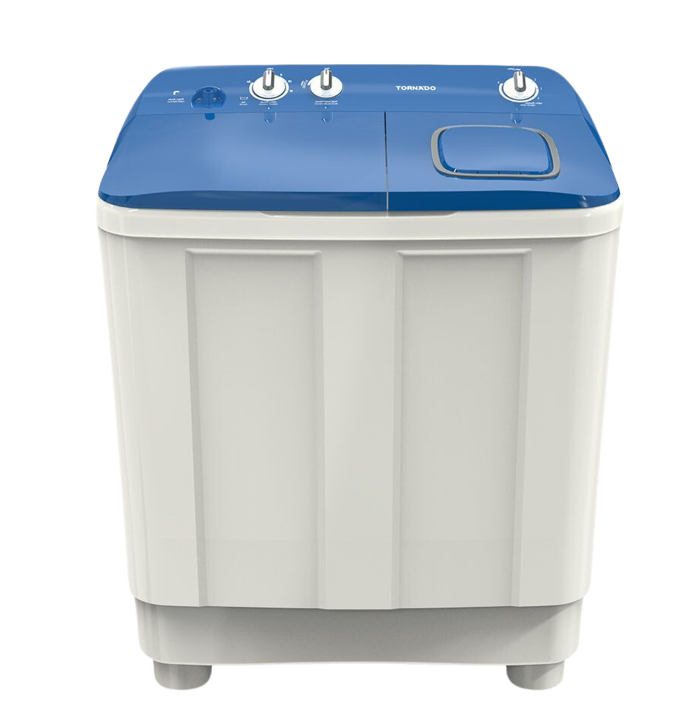 غساله تورنيدو هاف 10ك حوضين الشكل الجديد غطاء ازرق TMH-HS10C(WB)