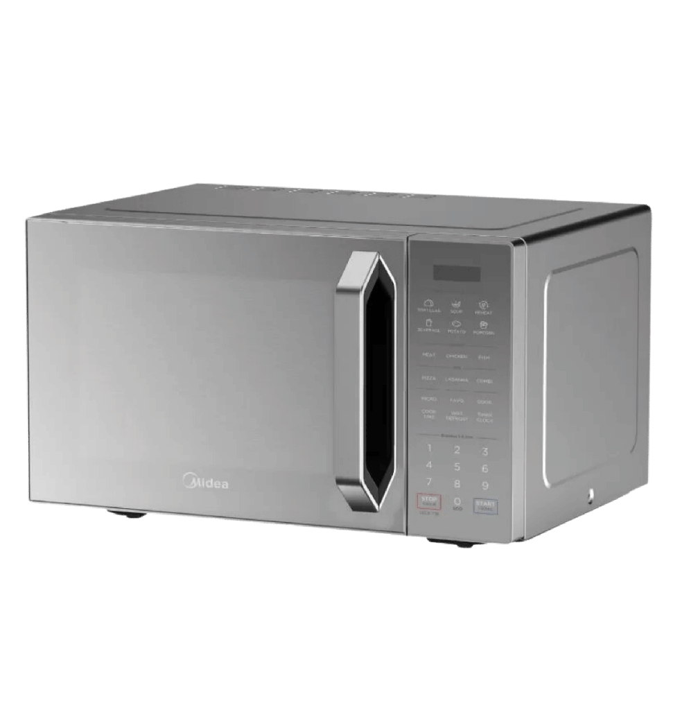 ميكروويف ميديا 28 لتر ديجيتال سلفر باب زجاج مرايا بدون EM9P032MX-S