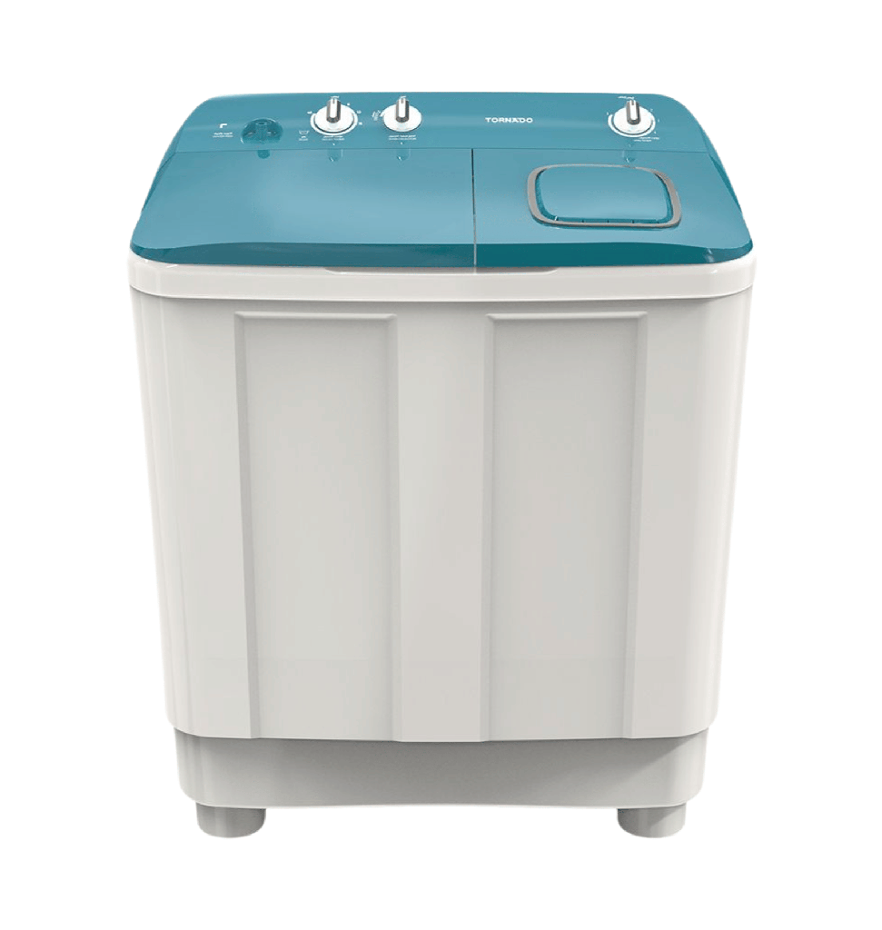 غساله تورنيدو هاف 7ك حوضين الشكل الجديد غطاء توركواز TMH-HS07C(WA)