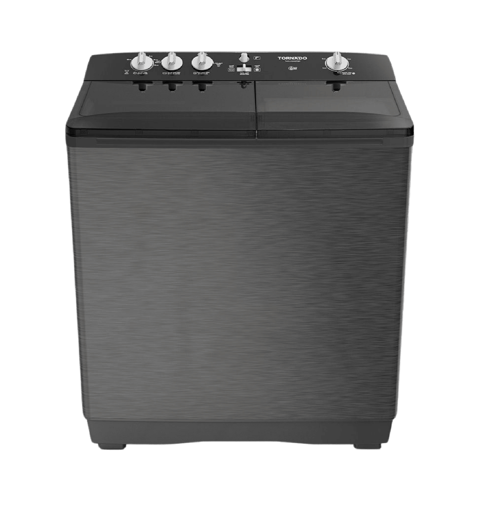 غساله تورنيدو هاف 10ك حوضين جسم معدني سلفر TVH-HM10TS(SK)