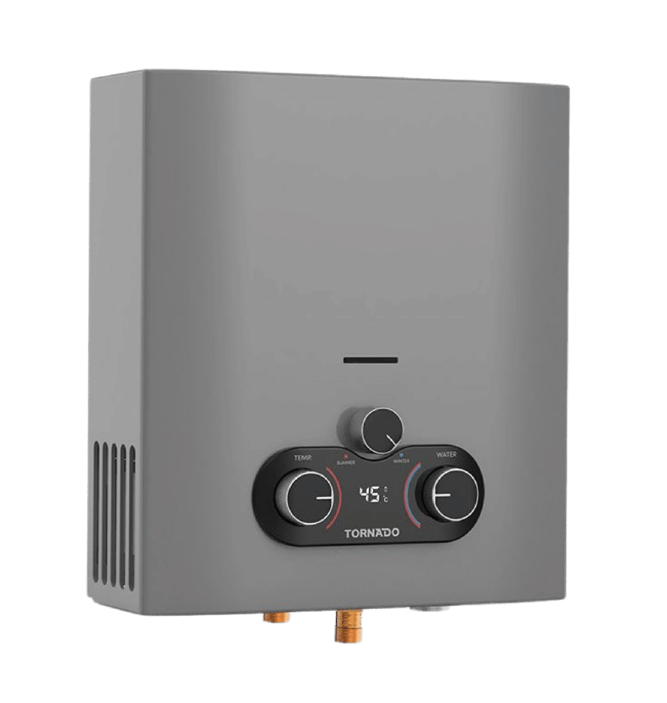 سخان غاز تورنيدو 6 لتر غاز طبيعي بدون مدخنه سلفر مالتي باور GHE-MP6SN-S