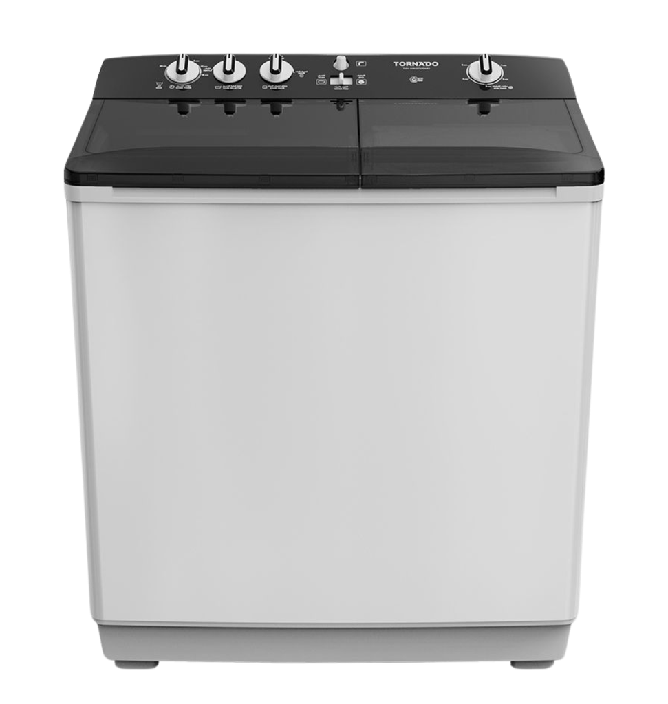 غساله تورنيدو هاف 10ك حوضين جسم معدني بالطلمبه ابيض TVH-HM10TSP(WK)