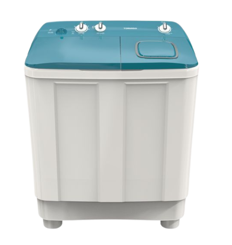 غساله تورنيدو هاف 12ك حوضين الشكل الجديد غطاء تركواز TMH-HS12C(WA)