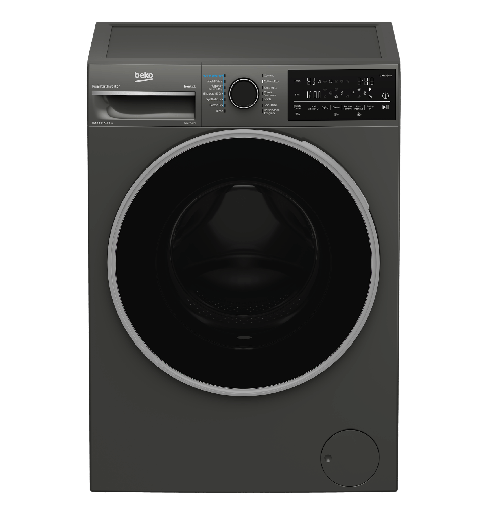 غساله بيكو 12ك 1400 لفه 7ك مجفف رمادي ديجيتال بالبخار انفرتر واي فاي BWD12840MCI