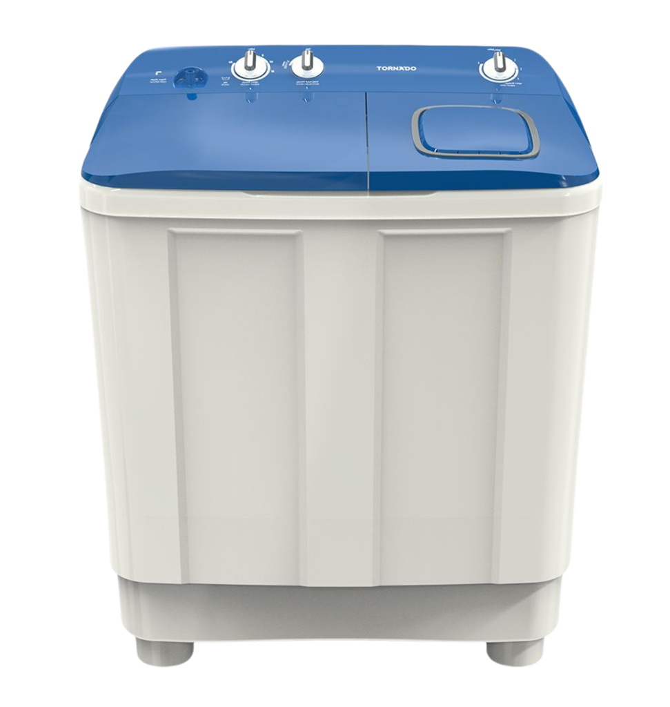 غساله تورنيدو هاف 7ك حوضين الشكل الجديد غطاء ازرق TMH-HS07C(WB)