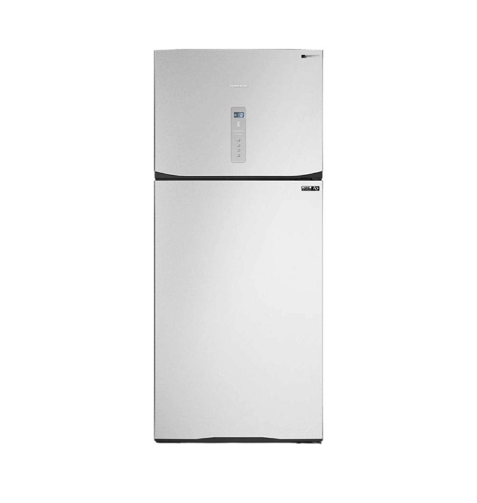 ثلاجه تورنيدو 450 لتر 2 باب ديجيتال انفرتر بصانع مكعبات ثلج سلفر RF-580ATV-SL