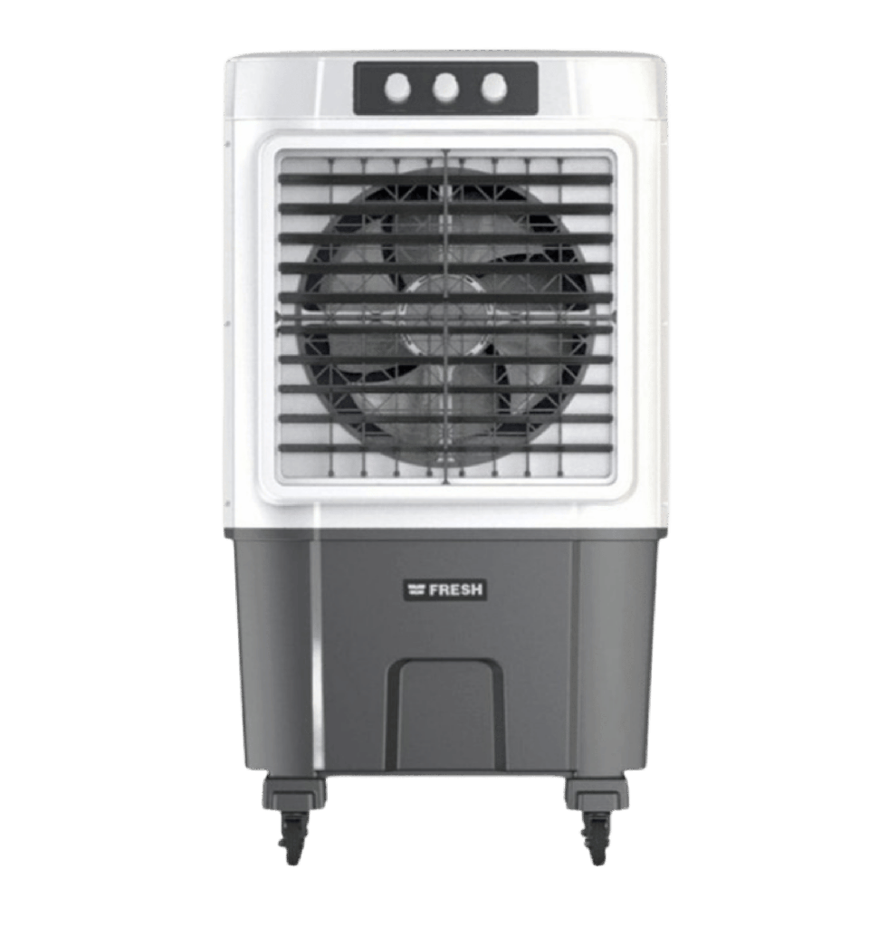 مبرد هواء فريش 82 لتر مانوال سمارت سقف ثلج مربع ابيض / رصاصي