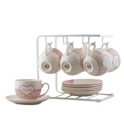 [105082] طقم شاي ب طبق بالحامل ()