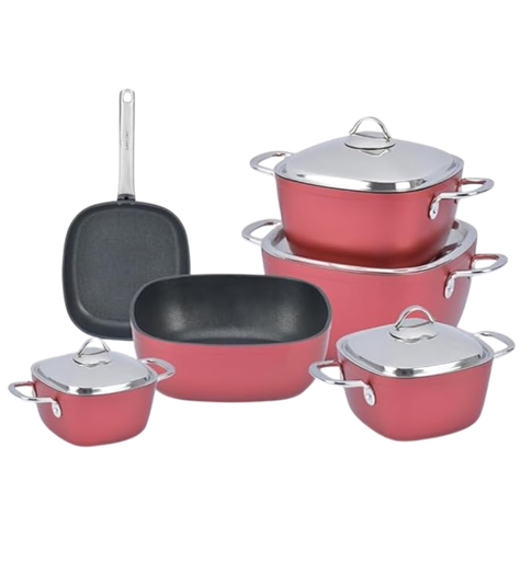 [106146] طقم سافلون تيتانيوم 10 ق مربع يد استيل