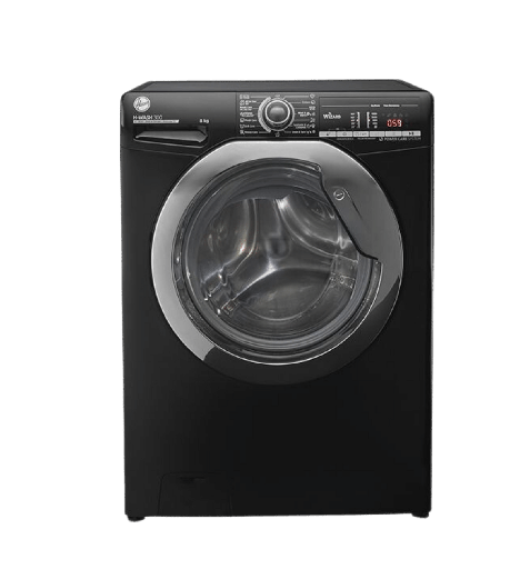 [2000143] غساله هوفر 8ك 1300 لفه اسود باب كروم  WIFI بخار H3WS383TAC3B-ELA