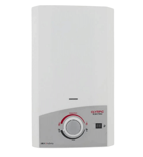 [945105580] سخان غاز اولمبيك الكتريك دلتا 10 لتر انبوبه بمدخنة -ابيض- اكرتين ديجيتال