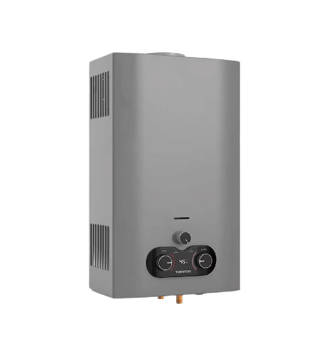 [2002973] سخان غاز تورنيدو 10 لتر غاز طبيعي ديجيتال مجهز لادابتر (مالتي باور) سلفر الجديد GH-MP10SN-S