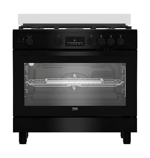 [9152131012] بوتجاز بيكو 5ش امان كامل اسود 90سم مروحتين تبريد وطهي ديجيتال حوامل زهر BGGR 11225 GB