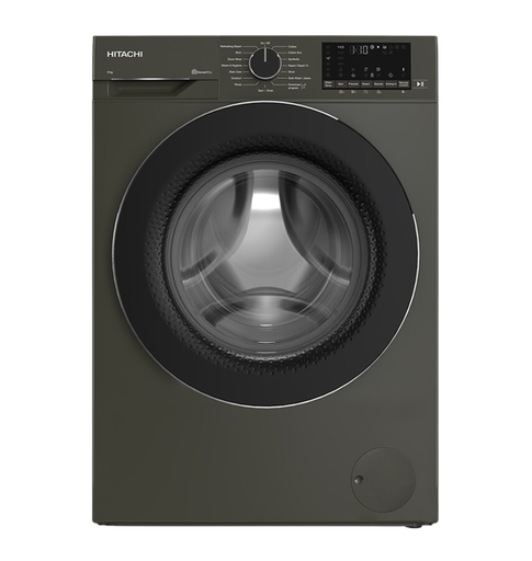 [7175747400] غساله هيتاشي 8ك 1400 لفه تركي بخار انفرتر رمادي BD-80YFVEM