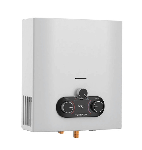 [2004048] سخان غاز تورنيدو 6 لتر غاز طبيعي بدون مدخنه ابيض مالتي باور GHE-MP6SN-W