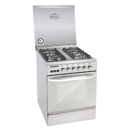 [2010288] بوتجاز رويال كريستال 4 شعله استيل 60 سم كاست مروحه