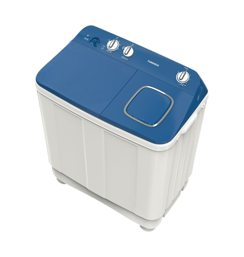 [2004166] غساله تورنيدو هاف 10ك حوضين الشكل الجديد بالطلمبه غطاء ازرق TMH-HS10CP(WB)