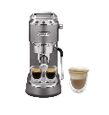 مكنه قهوه اسبريسو ديلونجي ديديكا+ دورق ستانلس رمادي غامق EC885.GY